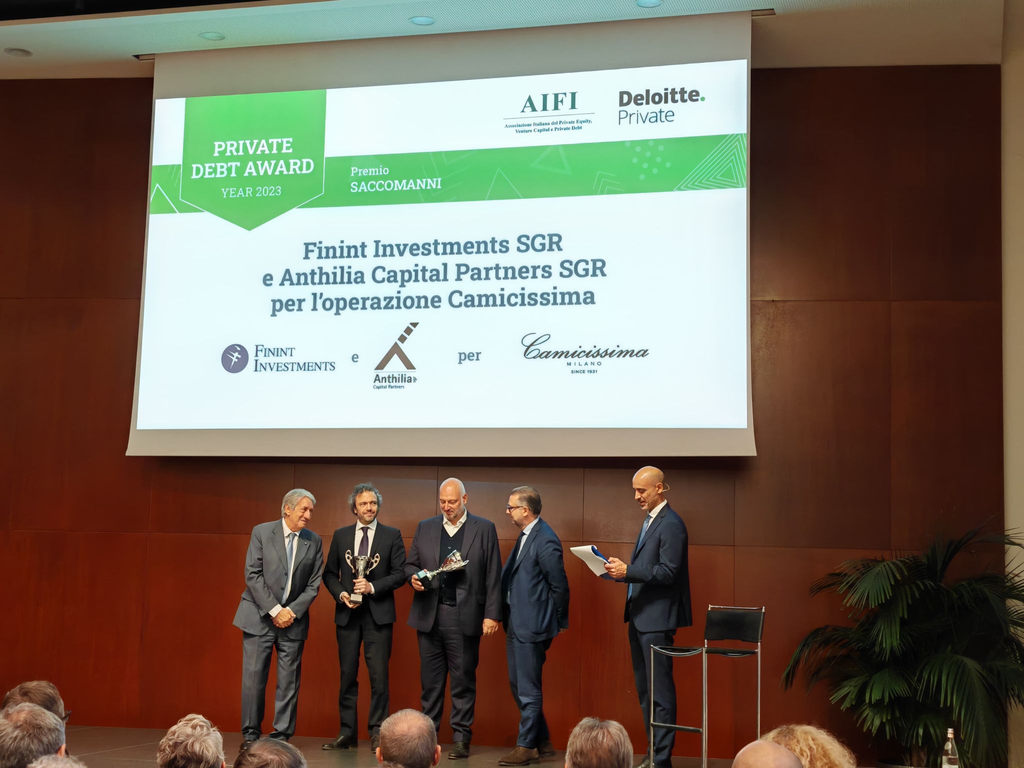 Per la seconda volta Anthilia vince il Premio Saccomanni al Private Debt  Awards 2023